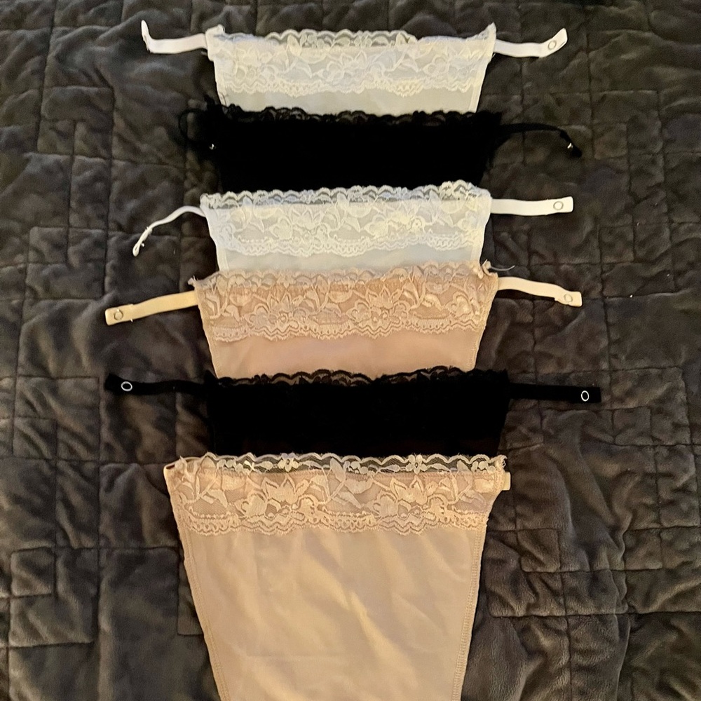Lady Lace Clip-on Mock Camisole Bra Insert Overlay Modesty Panel